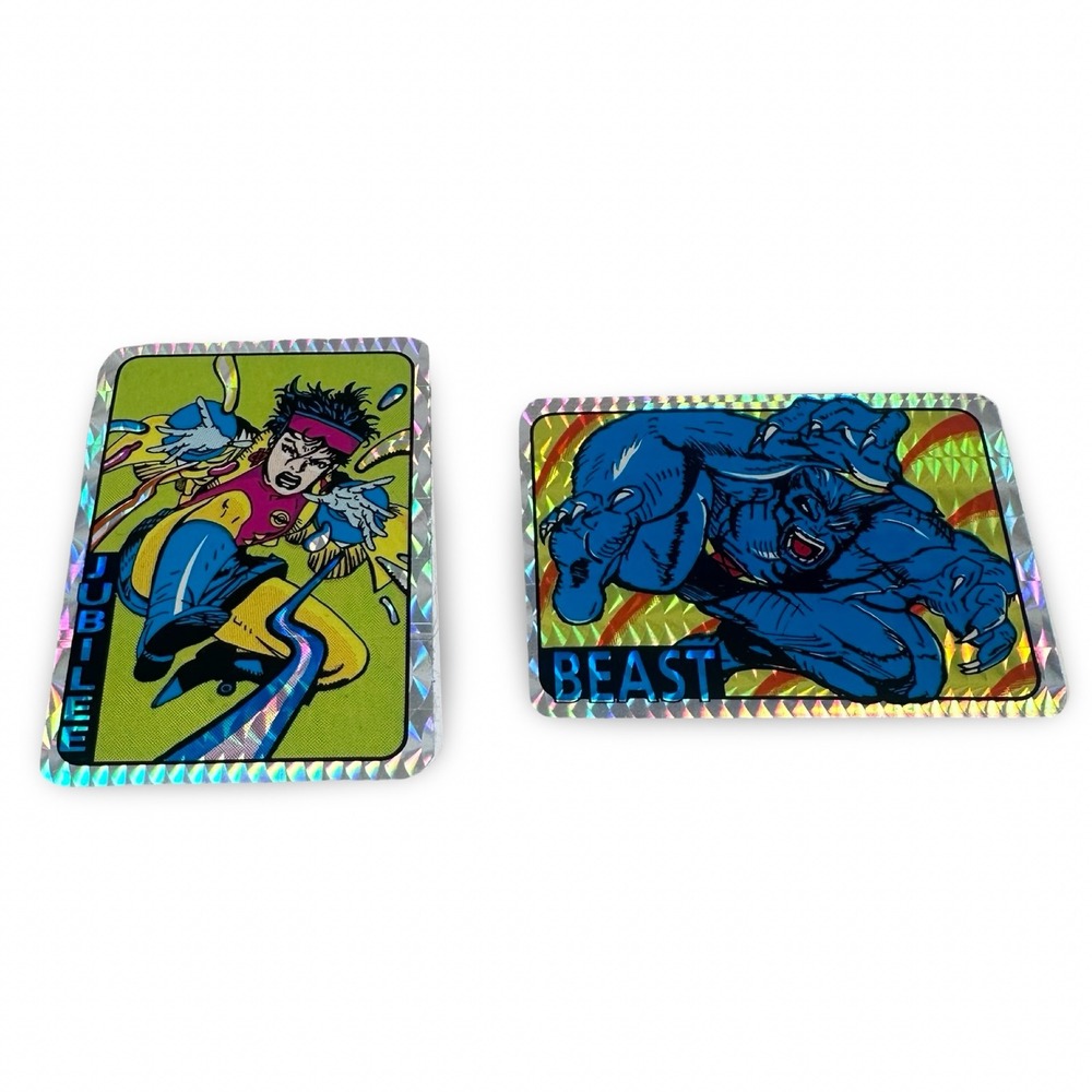 Vintage 90s X-Men Vending Machine Stickers Jubilee Beast Prism Hologram